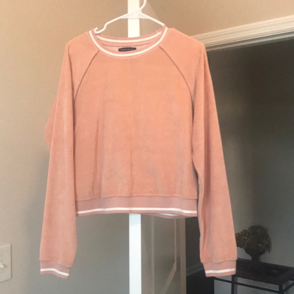 Kendall & Kylie peach velvet sweatshirt